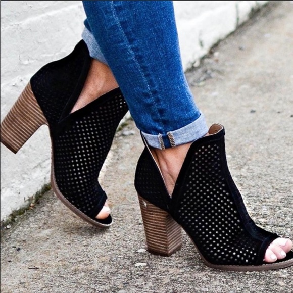 Lucky Brand Shoes - Lucky Brand Larise Black Peep Toe Ankle Bootie 8